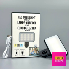 Портативне відеосвітло Led Cube Light із затискачем для селфі триколірний режим 500mAh