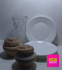 Тарілка Arcoroc 6шт+ваза+ горщик 2шт.