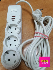 Подовжувач Teddy Bear 220v 50/60 Hz 3USB 2.1A