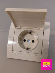 Розетка одинарна з/з кришкою Lezard DERIY 702-0303
