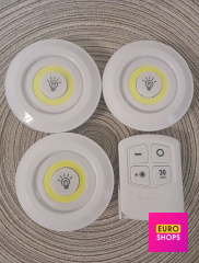 Набір 3 світлодіодних світильників з пультом управління COB