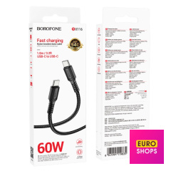 USB Кабель Borofone BX116 Type-C to Type-C Certain 60W Чорний