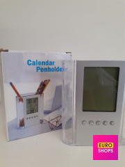 Годинник електронний настільний з підставкою під канцелярію