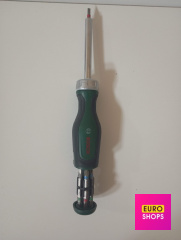 Викрутка Bosch з тріскачкою та бітами