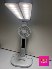 Світлодіодна настільна лампа на акумуляторі з вентилятором