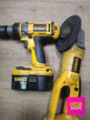 Дрель акумуляторна Dewalt DC988 + болгарка Dewalt DC410