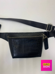 Сумка бананка екошкіра Чорна