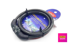 Замок велосипедний тросовий кодовий Чорний