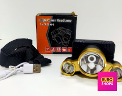 Налобний ліхтар High Power Headlamp 5 x Cree Xpe