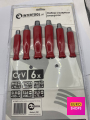Набір ударних викруток, 6 од. INTERTOOL HT-0403