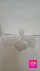 Набір з кришталю: салатниці, цукерниця, келих, склянка