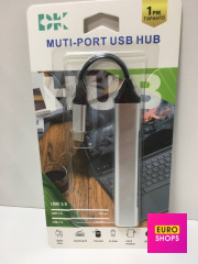 Концентратор мережевий typeC-typeC+3USB