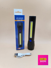 Ліхтар ручний світлодіодний акумуляторний C62 USB Rechargeable Flashlight COB+LED