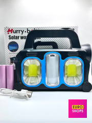 Ліхтар Hurry Bolt HB-6168 з power bank, USB, microUSB, сонячною панеллю
