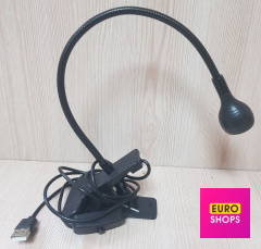 USB лампа гнучка на прищіпці