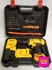 Шуруповерт акумуляторний з набором біт і сверл