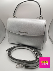 Сумка срібляста шкіряна Michael Kors Ava Small