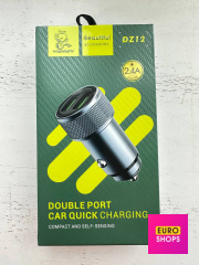 Автомобільний зарядний пристрій Denmen DZ12 2USB 2.4A Чорний