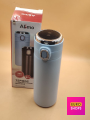 Термос металевий з температурним дисплеєм на кнопці Almo
