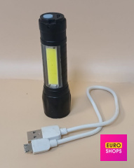 Ліхтарик led usb charging flashlight з боковим