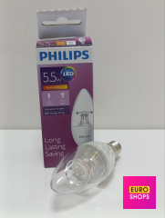 Лампочка Philips LED 5.5-40W E14 2700K 230V B35 CL AP