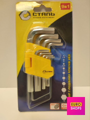 Набір Г-подібних ключів HEX 9 шт. Сталь. 48101