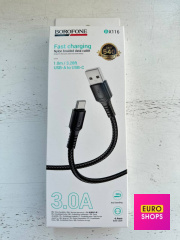 USB Кабель Borofone BX116 Type C Чорний