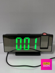 Настільний електронний годинник-будильник з дзеркальним дисплеєм і проекцією