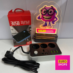 Мережевий подовжувач 3 Power Socket CX-U134-W