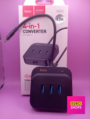 Адаптер USB Ethernet Hoco HB35 Easy link 4в1
