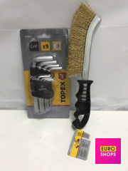 Ключі шестигранники 35D955+щітка по металу Topex 14A523