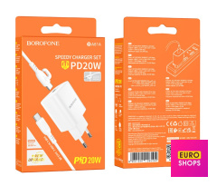 Мережевий Зарядний Пристрій Borofone BA81A 1Type-C to Type-C 20W