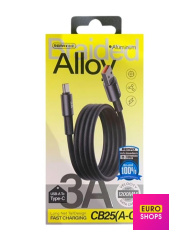 USB Кабель Remax CB25 Velocity Type-C 3A 1.2 m Чорний