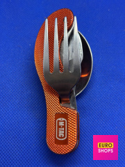 M-Tac столовий набір складний роз'ємний Orange/Steel