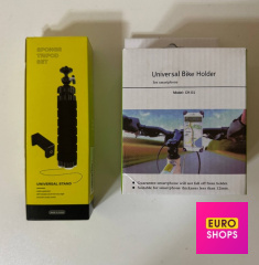 Гнучкий штатив для смартфонів Sponge Tripod Set+Велоутримувач для смартфонів CH-01